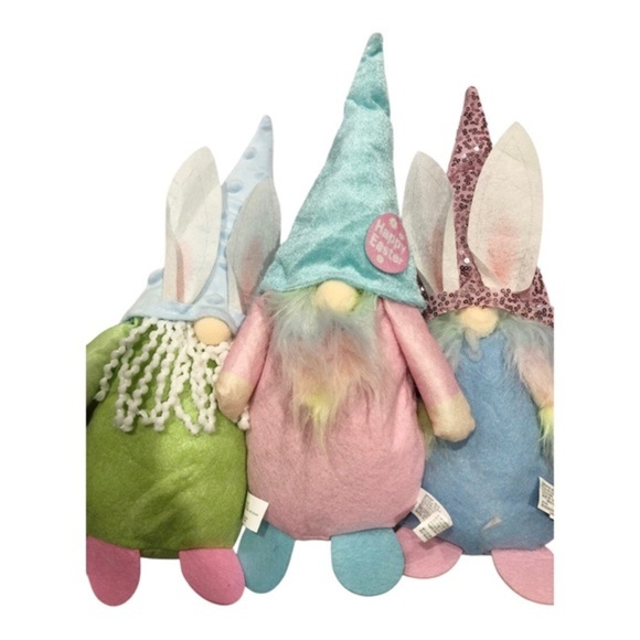 4pack cozy snuggly Easter bunny‎ theme pastel colored gnome plushies new - Picture 6 of 15